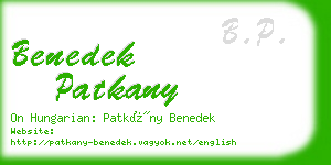 benedek patkany business card